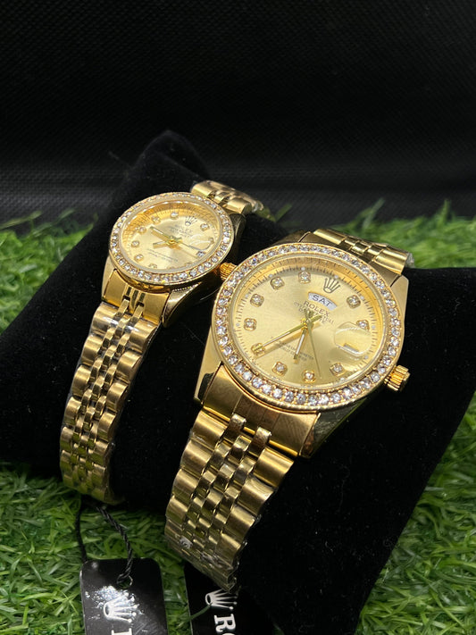 Rolex Couple Watch - Gold